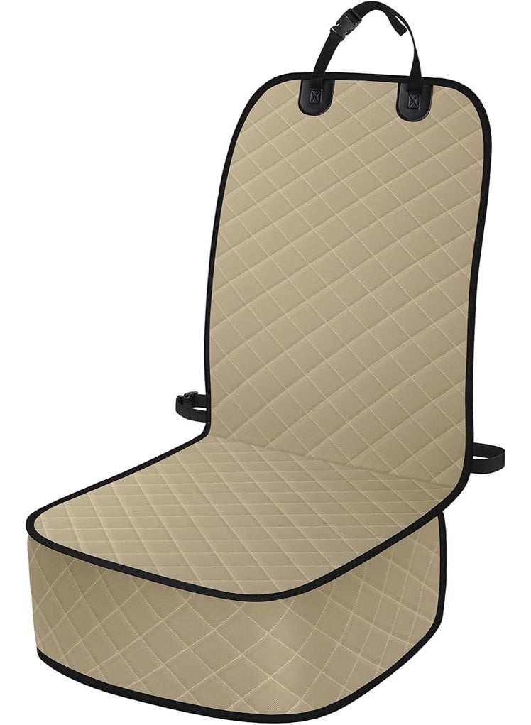 Dog Car Seat Covers, Waterproof Front Seat Cover for Dogs, Scratch-Proof, Nonslip Pet Passenger Seat Cover Protector, Universal Fit for Cars Trucks SUVs, Standard Size, BIEGE - Image 1