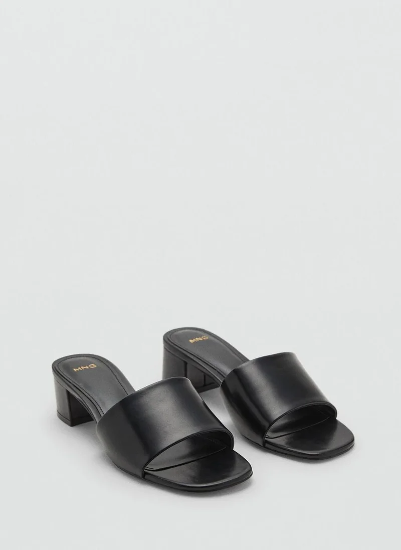 MANGO Block-Heel Sandals With Strap