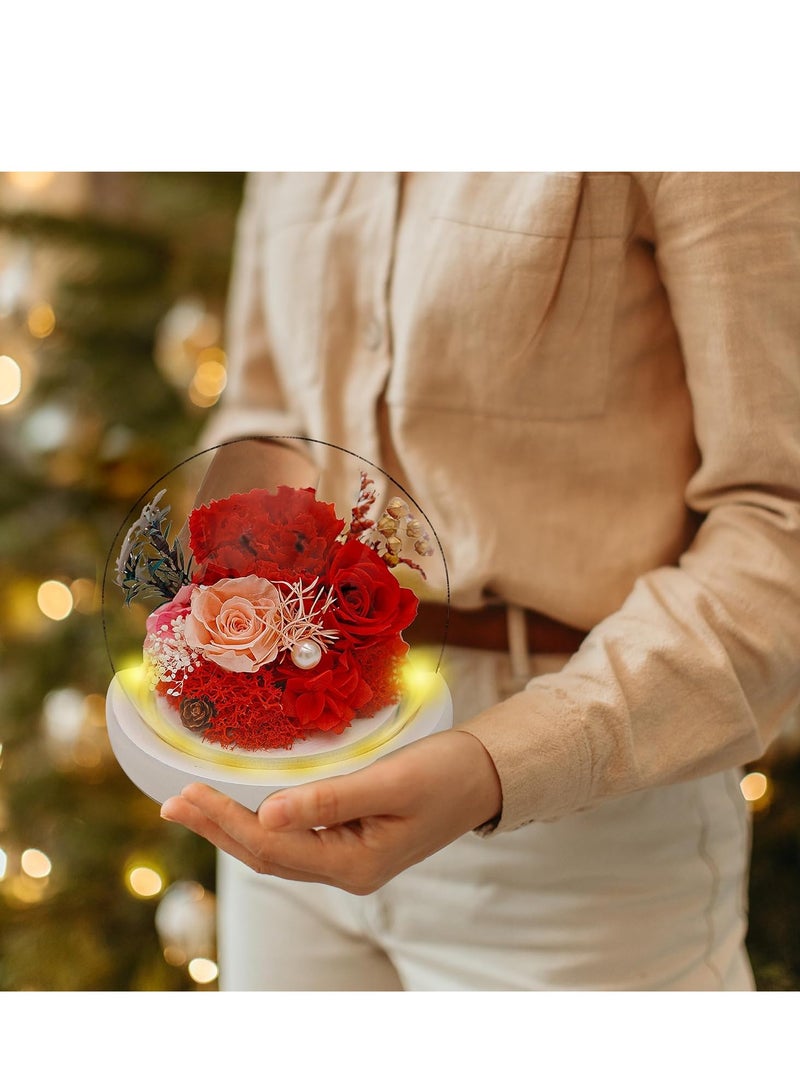 SYOSI زهور حقيقية دائمة للطبيعة، هدية زهرية فريدة لك لإرسال الحب لجميع المناسبات، ديكور داخلي (قرنفل أحمر، وردة وردية، وردة حمراء) - Image 3
