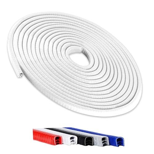 Winfort 165FT5M Universal Car Door Edge Protector Guards NoGlue Required Rubber Seal U Shape Automotive Door Entry Guard Suitable for Most Cars SUVs and Trucks White - Image 1