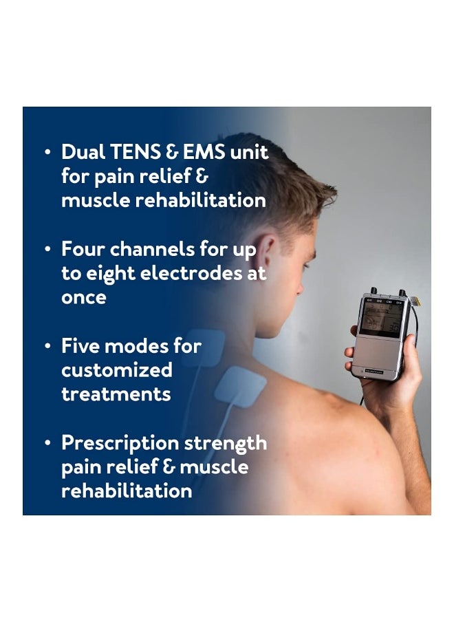 Roscoe Medical Roscoe Medical TENS Unit and EMS Muscle Stimulator - 4-Channel OTC TENS Machine for Back Pain Relief, Lower Back Pain Relief, Neck Pain, Includes Case, Pain Relief, Muscle Recovery  - Image 2