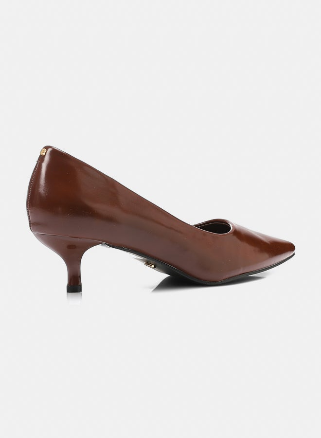 Dejavu Shoes JAL-DVTX-019 Simple Plain Leather Mid Heels For Women - Image 3