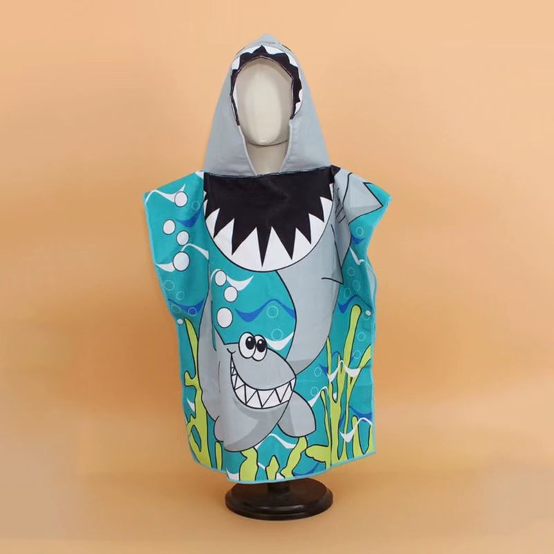 Children'S Bath Towel Cape Baby'S Bathrobe Soft Quick-Drying Cartoon Digital Printing Microfiber Hooded Wearing Bath Towel - Image 4