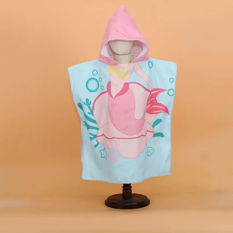 Children'S Bath Towel Cape Baby'S Bathrobe Soft Quick-Drying Cartoon Digital Printing Microfiber Hooded Wearing Bath Towel - Image 5