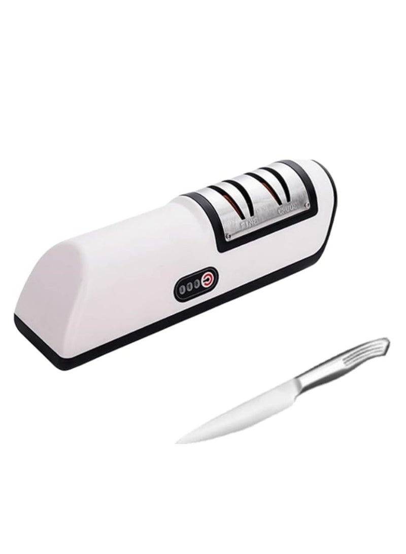 M MIAOYAN 2-stage household electric knife sharpener, kitchen gadget multifunctional artifact, equipped with 4 sharpening ports, suitable for coarse and fine knives  - Image 2