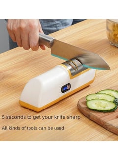 M MIAOYAN 2-stage household electric knife sharpener, kitchen gadget multifunctional artifact, equipped with 4 sharpening ports, suitable for coarse and fine knives  - Image 4