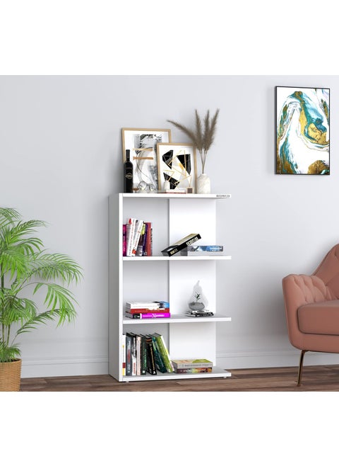Redwud Jiffy Engineered Wood BookshelfBookshelf for HomeHome Dcor Storage RackBook Rack for Study Room Office Matte Finish White DIY