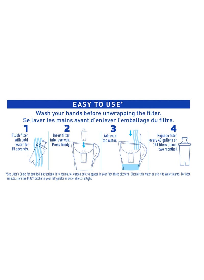 BRITA - Brita Wave Filtered Water Filter Pitcher 10 Cup Capacity Includes 2 Filters Blue - Image 1