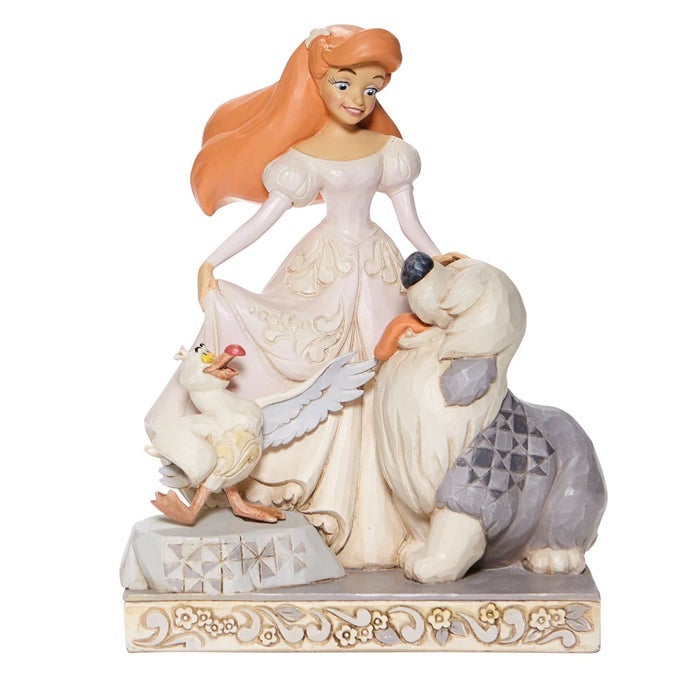 DISNEY TRADITIONS BY JIM SHORE WHITE WOODLAND THE LITTLE MERMAID ARIEL MAX AND SCUTTLE FIGURINE 775 INCH MULTICOLOR