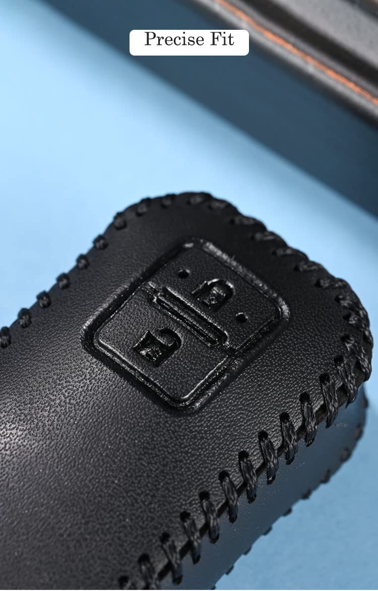 Contacts Soft Leather Car Key Cover Compatible With Maruti Suzuki 2 Button Smart Key With Key Chain For Xl6,Grand Vitara,Swift,Sx4,Dzire,Ignis,Brezza,Celerio,Ertiga,Ciaz,Baleno, Black - Image 3