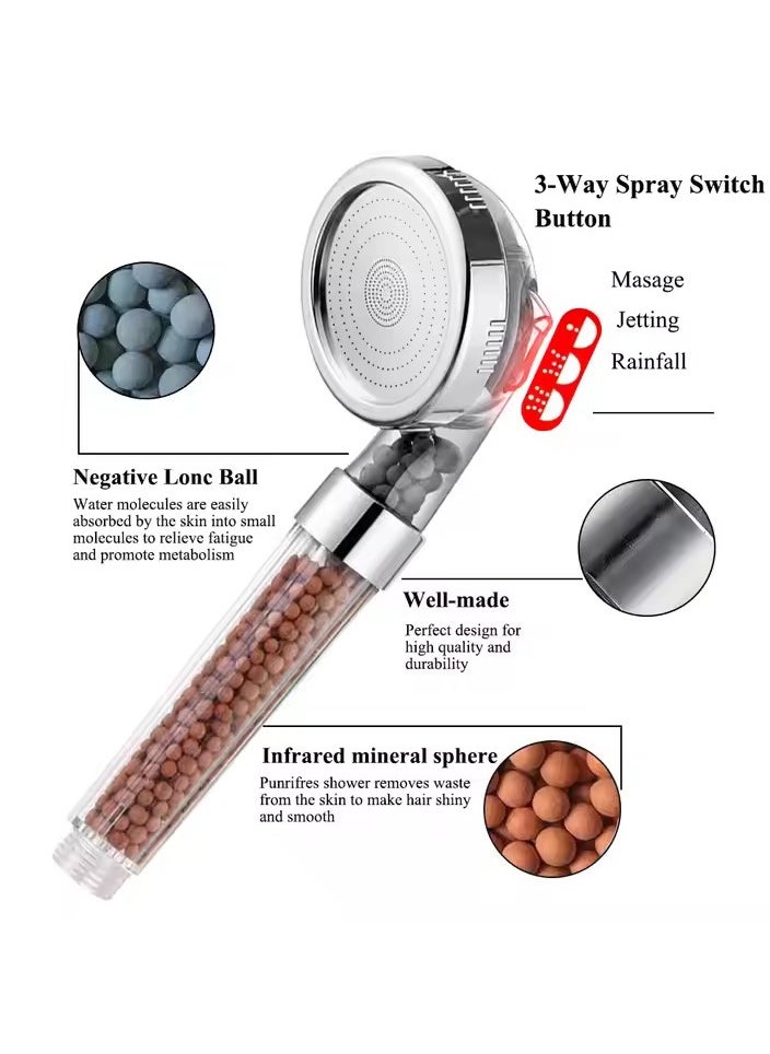 MHD Three-Speed Negative Ion Booster Shower Head Rain Shower Head Set  - Image 2