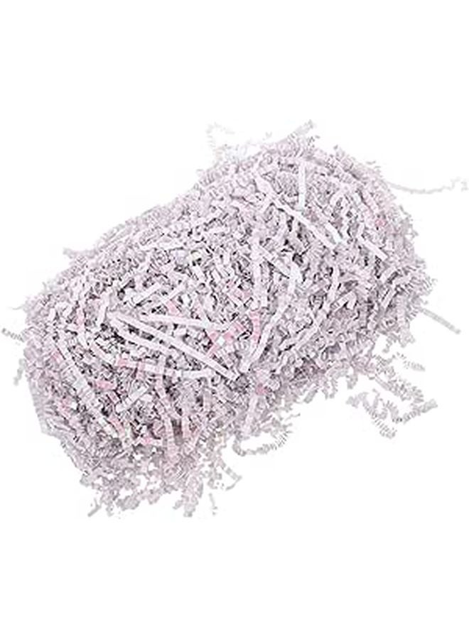 White Crinkle Paper Filler Shredded Decorative Basket Craft Wrapping Supplies - Image 1