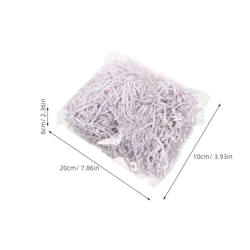 White Crinkle Paper Filler Shredded Decorative Basket Craft Wrapping Supplies - Image 3