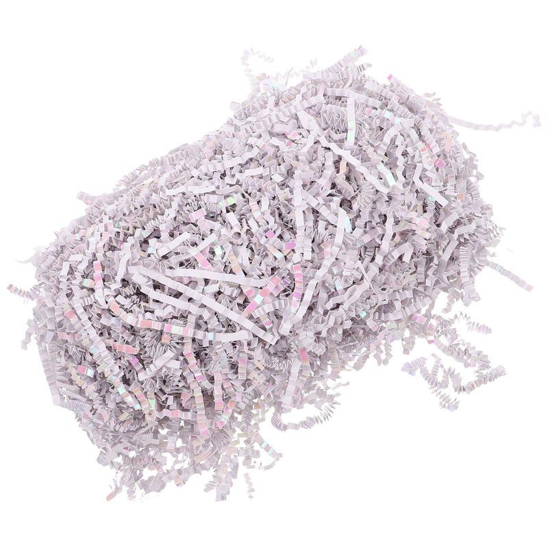 White Crinkle Paper Filler Shredded Decorative Basket Craft Wrapping Supplies - Image 2