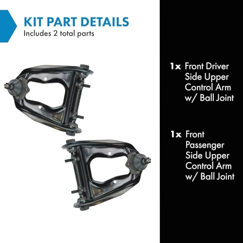 TRQ Front Upper Control Arm with Ball Joint Set Compatible with 1966-1970 Ford Fairlane Falcon 1970-1977 Maverick 1967-1973 Mustang 1971 Torino 1966-1967 Mercury Comet Cougar 1970-1971 Montego - Image 2