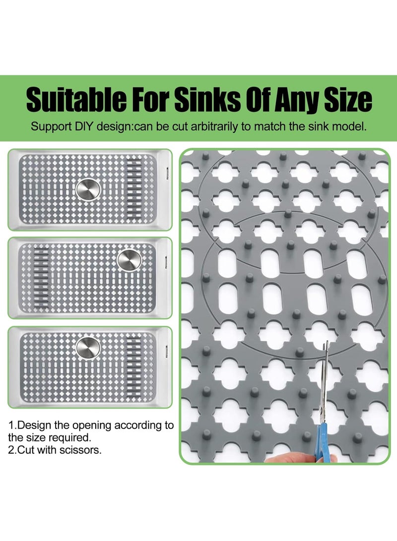 Relex Silicone Sink Mat for Kitchen, Non-Slip Sink Protector 25 x13 Inches, Flexible Cut-to-Fit Sink Grate for Stainless Steel and Porcelain Sinks, Heat Resistant Sink Pad (Grey) - Image 4