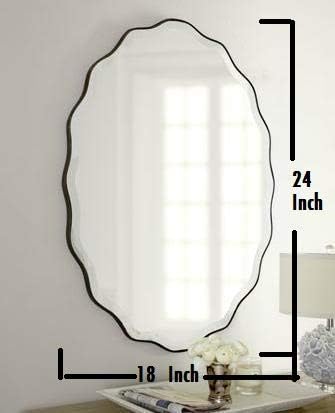 SEVEN HORSES Asymmetrical Wall Mounted Mirror Irregular Wavy Mirror for Bathroom Living Room Bedroom Entryway etc (Size 18X24 Inch) (18X24) - Image 4