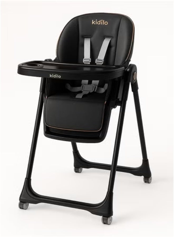 Kidilo 5-level folding high chair with backrest for entertaining the child, code (8122) - Image 1