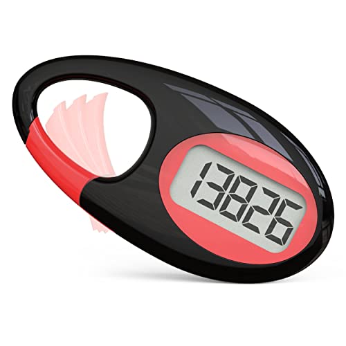 synwoo Simple 3D Step Counter, Walking Pedometer, Steps Tracker with Neck Lanyard/Carabiner for Men Women Teens Adults Seniors (Black-red) ¡­ - Image 1