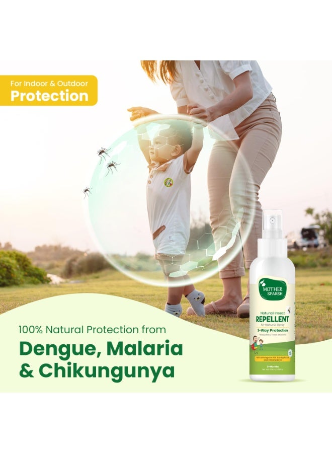 Mother Sparsh Natural Insect Repellent Spray For Babies | With Citronella, Eucalyptus & Lemongrass Oil | 100% Protection from Mosquitoes, Fleas and Ants- 100ml - Image 2
