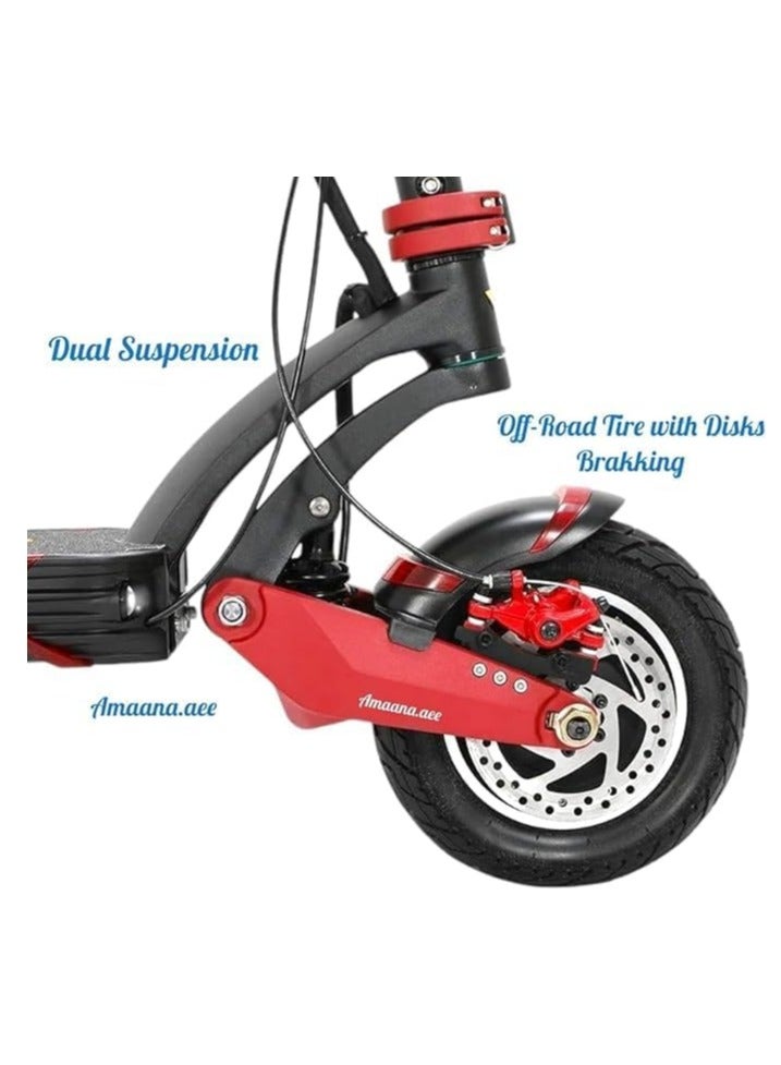 كوجو كيرين سكوتر كهربائي G-1، أقصى سرعة 65 كم/ساعة، مدى 65 كم، محرك مزدوج 1200 وات، بطارية 52 فولت/118.2 أمبير/ساعة، أضواء LED، قابل للطي، أقصى حمولة 150 كجم، مثبت السرعة متوفر، مع هدايا مجانية سترة وخوذة. - Image 2