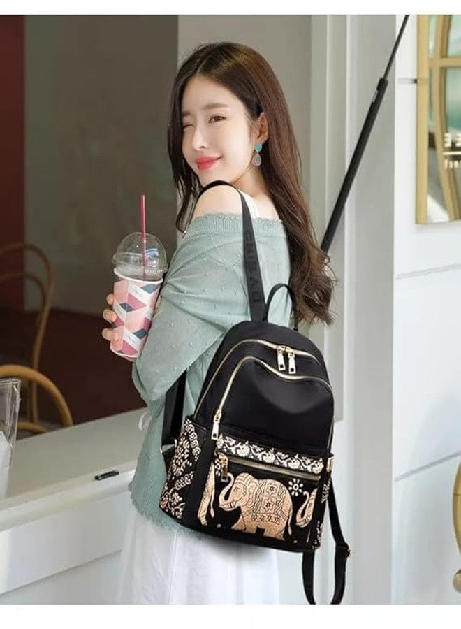 NME COLLECTION Fashion Mini Backpack with Elephant Print, Modern Design, Multi-function Compartments, Adjustable Shoulder Straps,Handle Travel Backpack for Office, School, Collage - Image 4