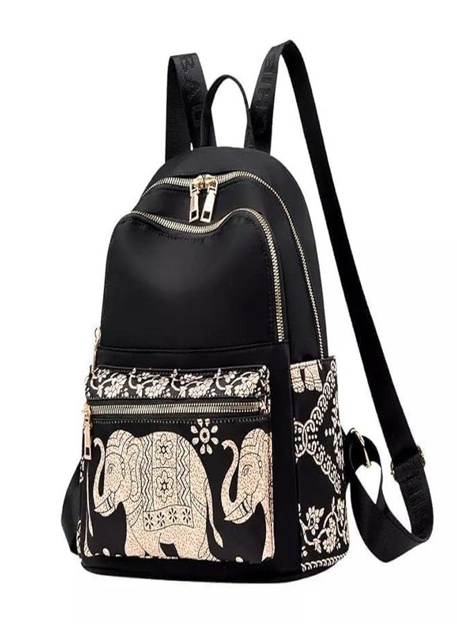 NME COLLECTION Fashion Mini Backpack with Elephant Print, Modern Design, Multi-function Compartments, Adjustable Shoulder Straps,Handle Travel Backpack for Office, School, Collage - Image 1