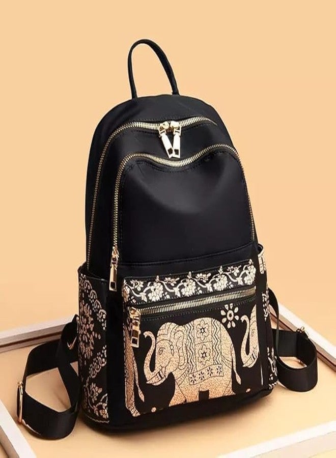 NME COLLECTION Fashion Mini Backpack with Elephant Print, Modern Design, Multi-function Compartments, Adjustable Shoulder Straps,Handle Travel Backpack for Office, School, Collage - Image 5