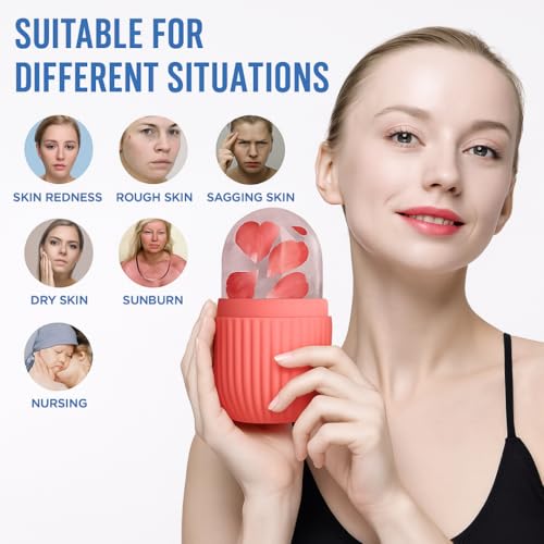 ANTIL'S Face Ice Roller for Men & Women – Reusable & Unbreakable Face Massager for Glowing Skin, Puffy Eyes & Relaxation – Ice Cube Roller for Skin Care (Multicolor) - Image 2