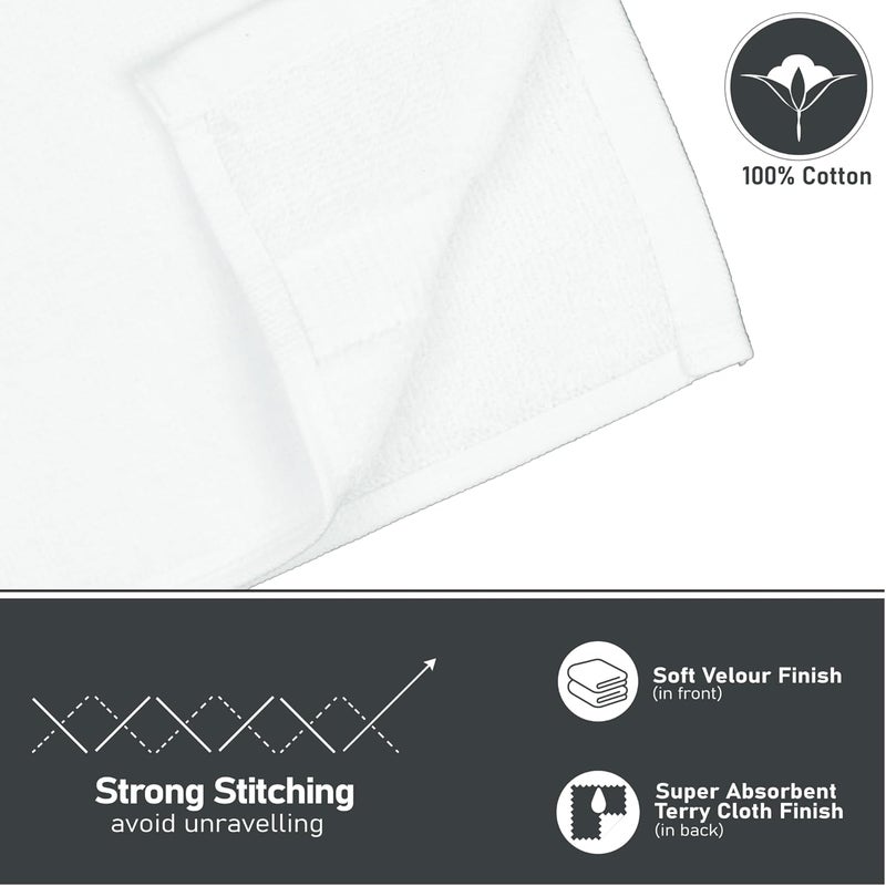 BC BARE COTTON Monogrammed Fingertip Towels, Personalized Gift, 11 x 18 Inches - Set of 4 - Silver Script Embroidery - Extra Absorbent 100% Turkish Cotton- Soft Terry Velour- for Bathroom, Kitchen and Spa- A White - Image 5