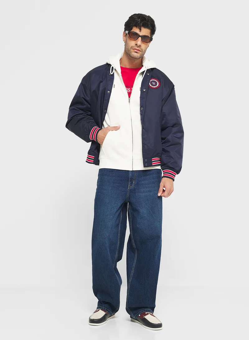 Guess Jeans Zip Script Hoodie