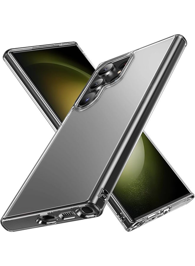 Concretization Galaxy S23 Ultra Clear Case (6.8 inch), Zero-Fingerprints Anti-scratch Matte Back Cover, Slim and Soft TPU Protector, Full Coverage Drop Protection - Clear - Image 1