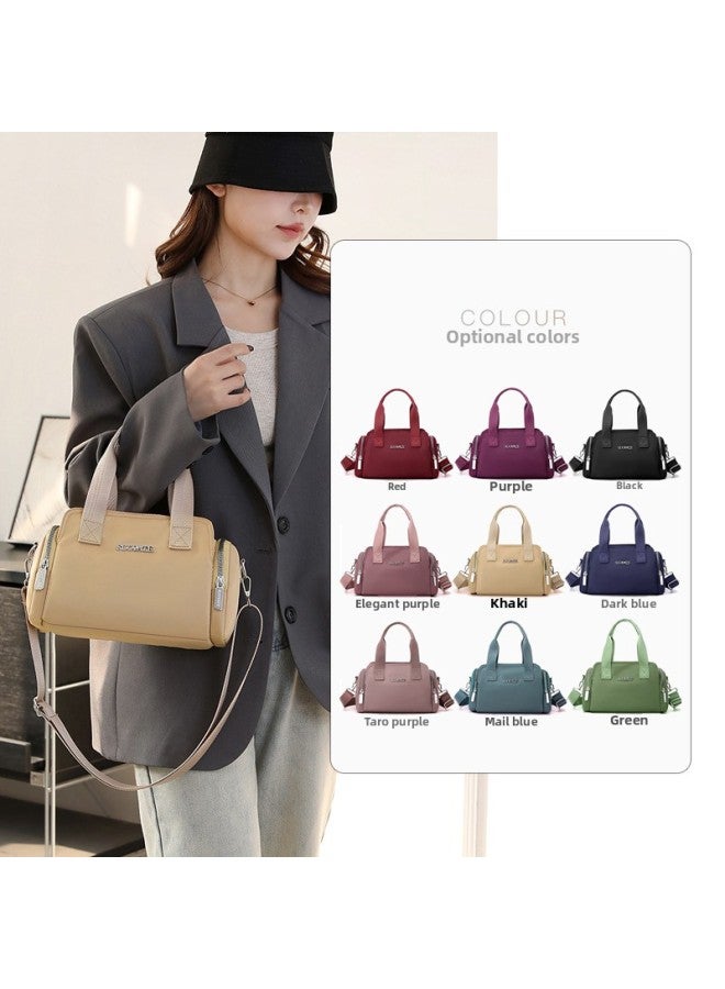 Simple Play Handbag Women's Outdoor Leisure Travel Shoulder Bag Fashion Commuter Nylon Crossbody Bag-Colour:Khaki - Image 5