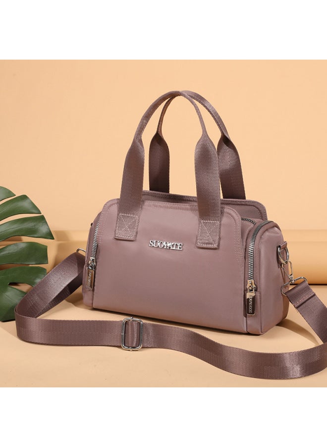 Simple Play Handbag Women's Outdoor Leisure Travel Shoulder Bag Fashion Commuter Nylon Crossbody Bag-Colour:Khaki - Image 2
