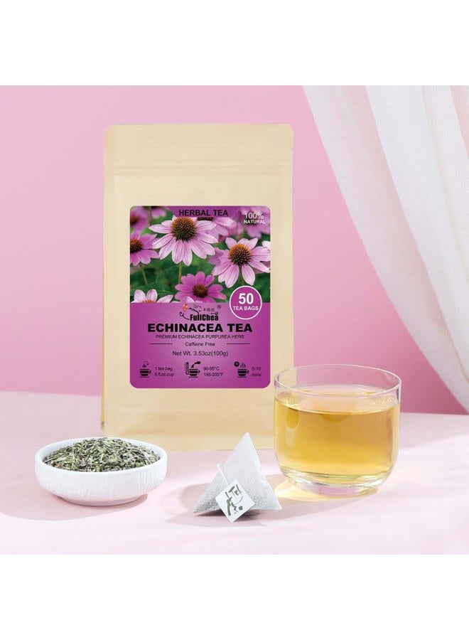 FullChea Echinacea Tea Bags, 50 Count, 2g/bag - Premium Echinacea Purpurea Herb - Non-GMO - Caffeine-free - Aid Digestion & Boost Immunity - Image 3