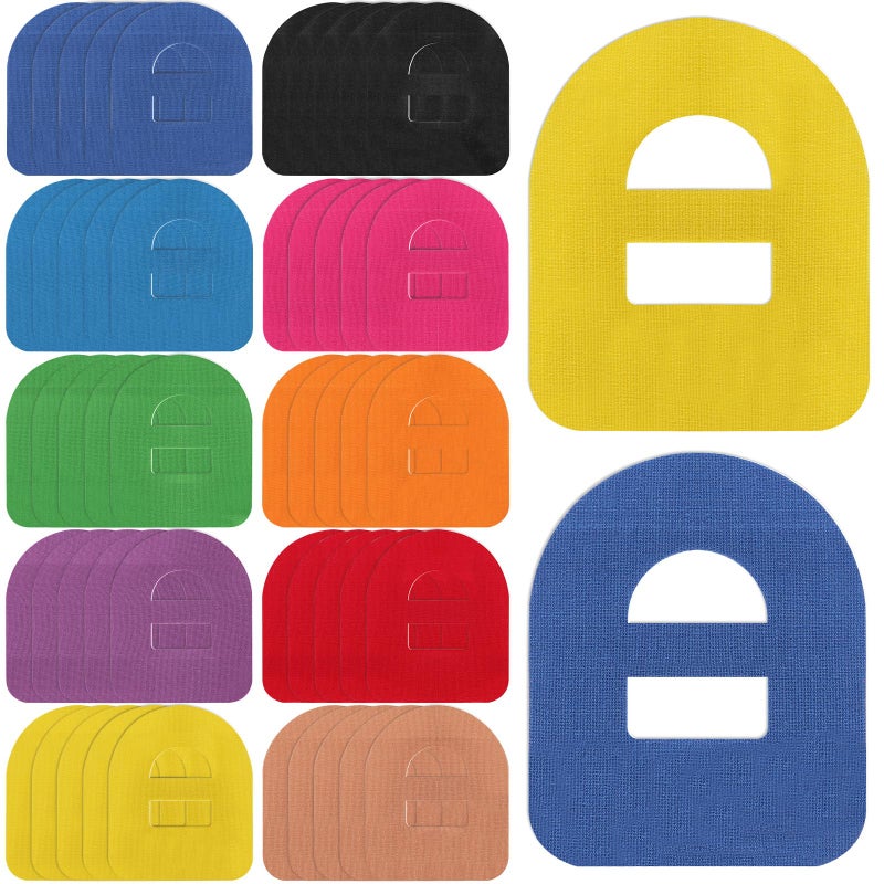 EPDPLAY 50 PCSOmnipod 5 Adhesive Patch PreCut Waterproof Adhesive Overpatches with Strap Split Backing Sweatproof Tape Long Fixation for Your Glucose Monitor Sensor Colorful - Image 3