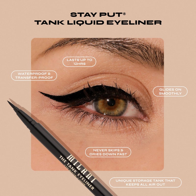 Milani The Tank Liquid Eyeliner - No-Skip Liquid Eyeliner Pen, Waterproof Formula, Makeup Pen, Long Lasting & Smudgeproof - 130 White - Image 2