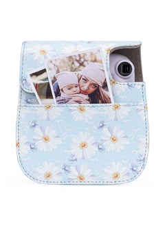 KASTWAVE Protective & Portable Case Compatible with fujifilm instax Mini 11/ 9/ 8/ 8+ Instant Film Camera with Accessory Pocket and Adjustable Strap (Flowers Light Blue)  - Image 5