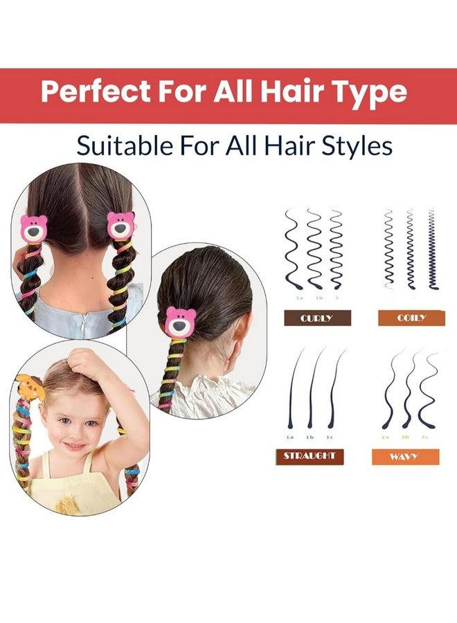 Gugzy Telephone Wire Hair Bands for Kids - Cute Cartoon Spiral Hair Ties | No-Crease, Spring Rubber Bands for Braids & Ponytails | Baby & Girls’ Head Accessories (4) - Image 5