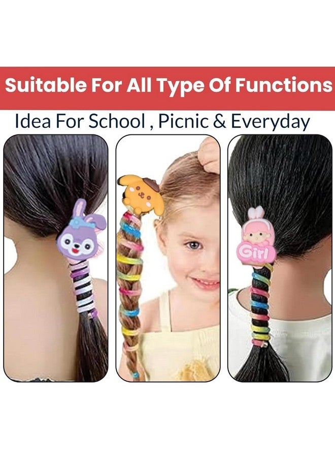 Gugzy Telephone Wire Hair Bands for Kids - Cute Cartoon Spiral Hair Ties | No-Crease, Spring Rubber Bands for Braids & Ponytails | Baby & Girls’ Head Accessories (4) - Image 3