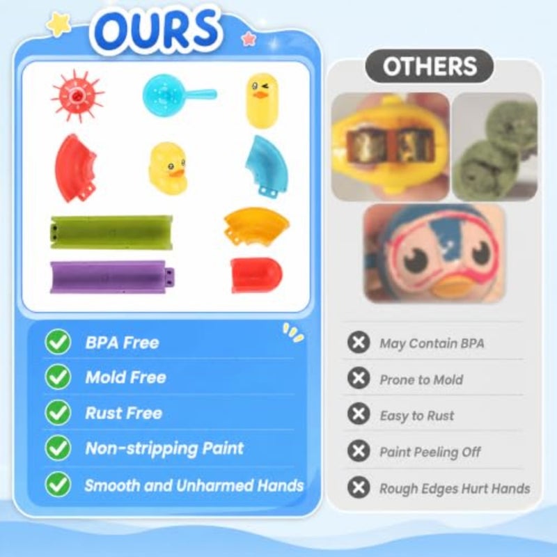 DIY Bath Toys 48 pcs Water Balls Tracks for 3-8 Years Toddler Bath Toys Wall Sution Slide Bathtub Toy Pool Bathroom Shower DIY Take Apart Set Birthday Gift for A - Image 2