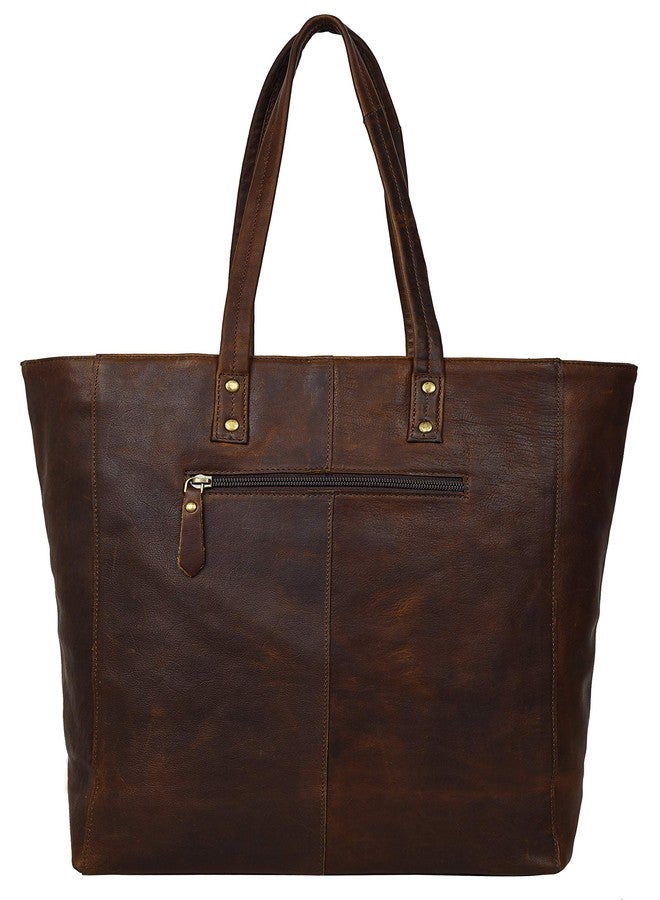 ANTONIO VALERIA Ava, Brown Premium Leather Tote/Top handle Shoulder Bag for Women, Medium - Image 4