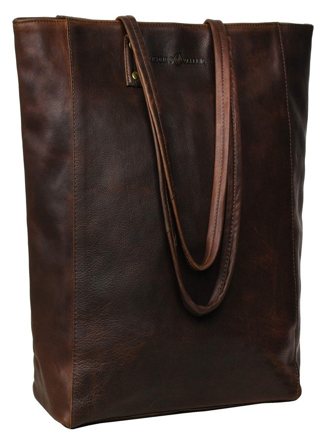 ANTONIO VALERIA Ava, Brown Premium Leather Tote/Top handle Shoulder Bag for Women, Medium - Image 1