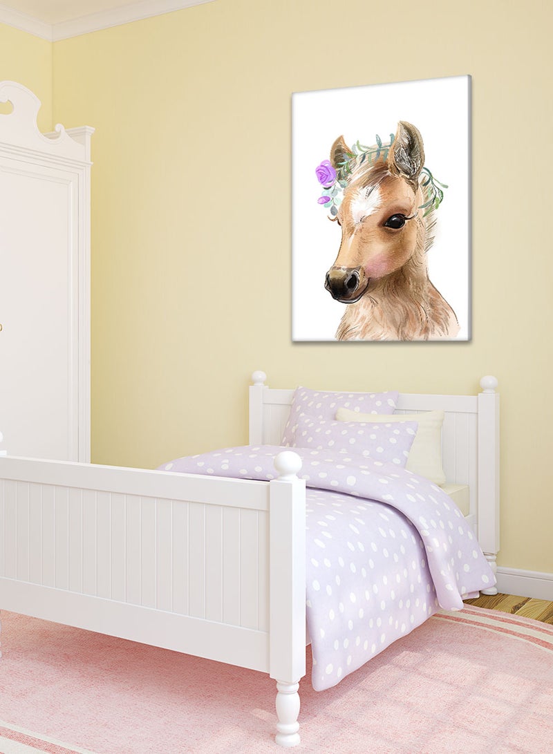 LOWHA Framed Canvas Wall Art Stretched Over Wooden Frame with Farm Animal Painting, For Home, Living Room, Office Decor  - Image 1
