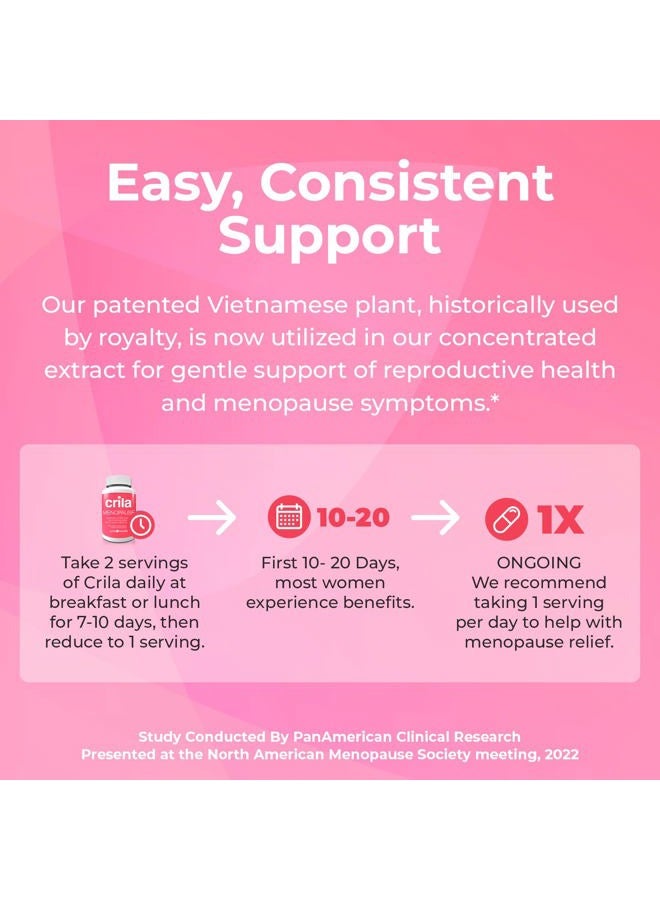 CRILA Estrogen Free Menopause Relief for Women, Natural Crinum Latifolium for Hot Flashes and Night Sweats - 60 Vegetarian Capsules - Image 4