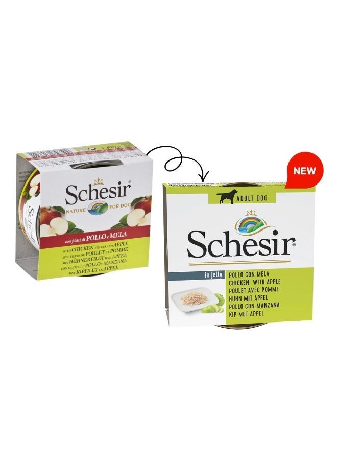 شيسر شرائح دجاج مع التفاح، طعام رطب للكلاب، 150 غرام (10 قطع) - Image 2