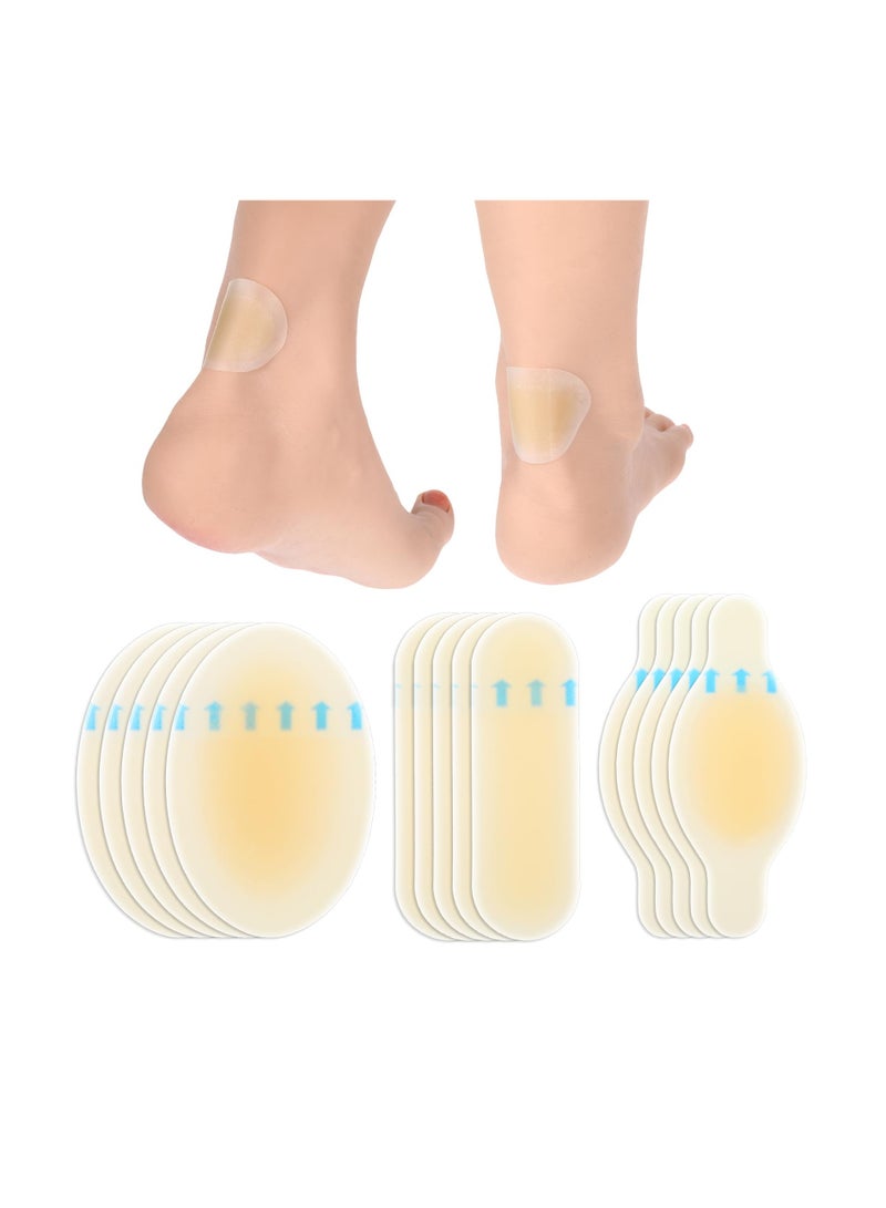 QZ 36 Pcs Hydrocolloid Blister Bandages, Gel Blister Pads Cushions Butterfly Shaped Long Strip Oval Water Resistant Hydrocolloid Bandages for Heel Toe Foot Prevention Recovery - Image 1