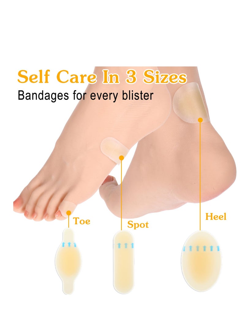 QZ 36 Pcs Hydrocolloid Blister Bandages, Gel Blister Pads Cushions Butterfly Shaped Long Strip Oval Water Resistant Hydrocolloid Bandages for Heel Toe Foot Prevention Recovery - Image 5