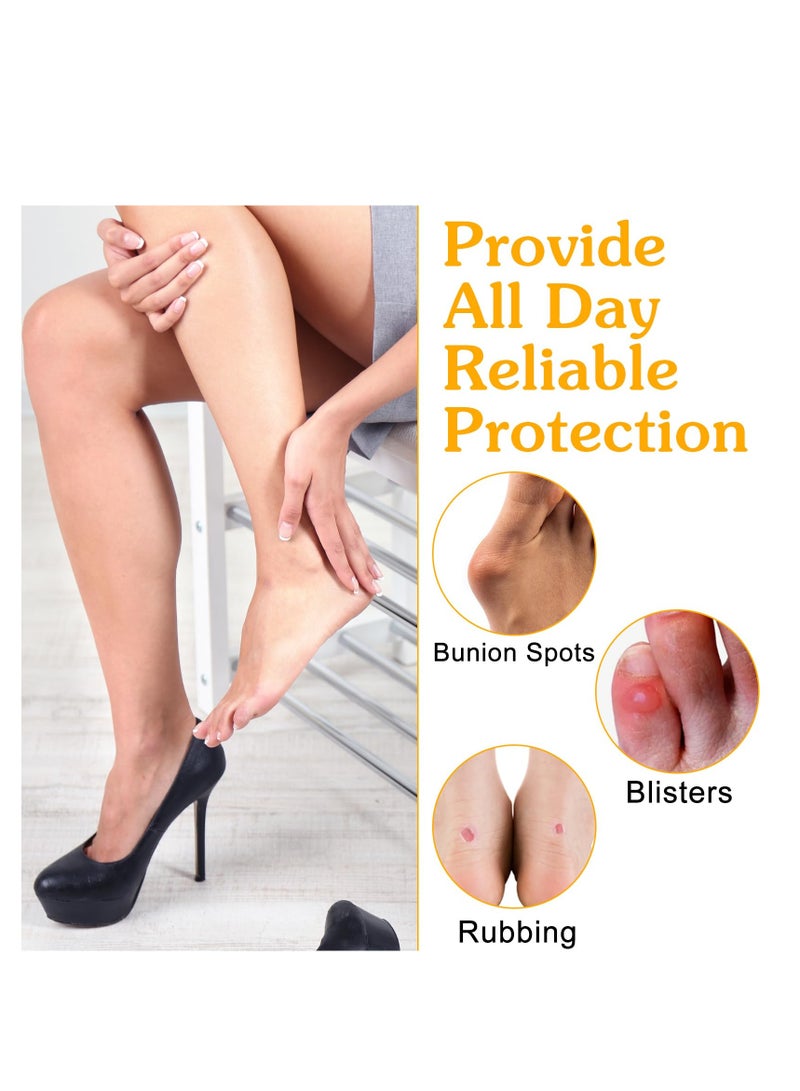 QZ 36 Pcs Hydrocolloid Blister Bandages, Gel Blister Pads Cushions Butterfly Shaped Long Strip Oval Water Resistant Hydrocolloid Bandages for Heel Toe Foot Prevention Recovery - Image 3