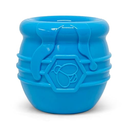 SodaPup Honey Pot Durable Dog Treat Dispenser Enrichment Toy Made in USA from NonToxic Pet Safe Food Safe Natural Rubber Material for Mental Stimulation Problem Chewing Calming Nerves More - Image 1